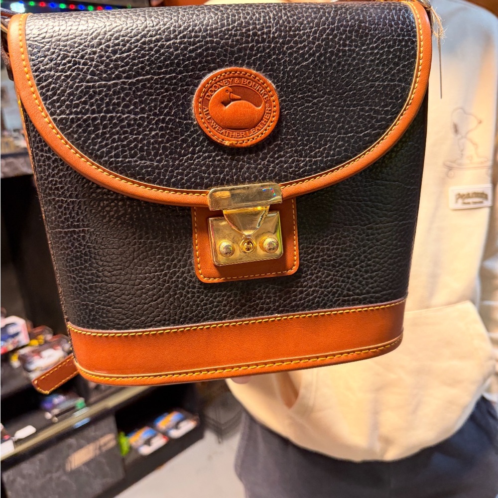 Dooney & Bourke Black and Brown Leather Backpack
